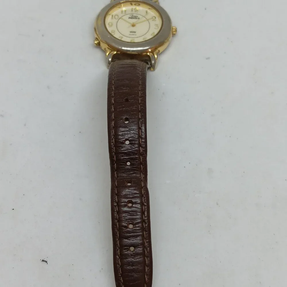 Timex B8 Women's 32mm Gold Tone Leather Band Indiglo Watch NEW BATTERY